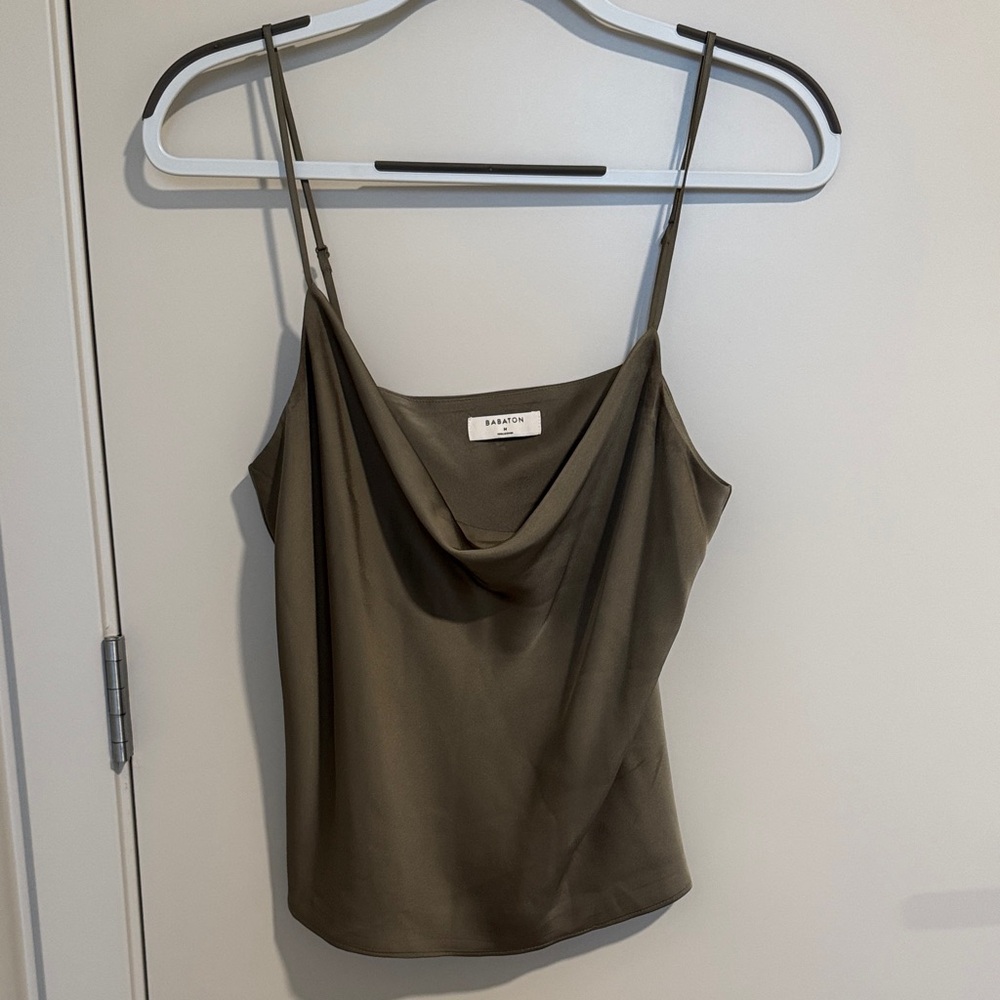 Babaton Olive Satin Camisole